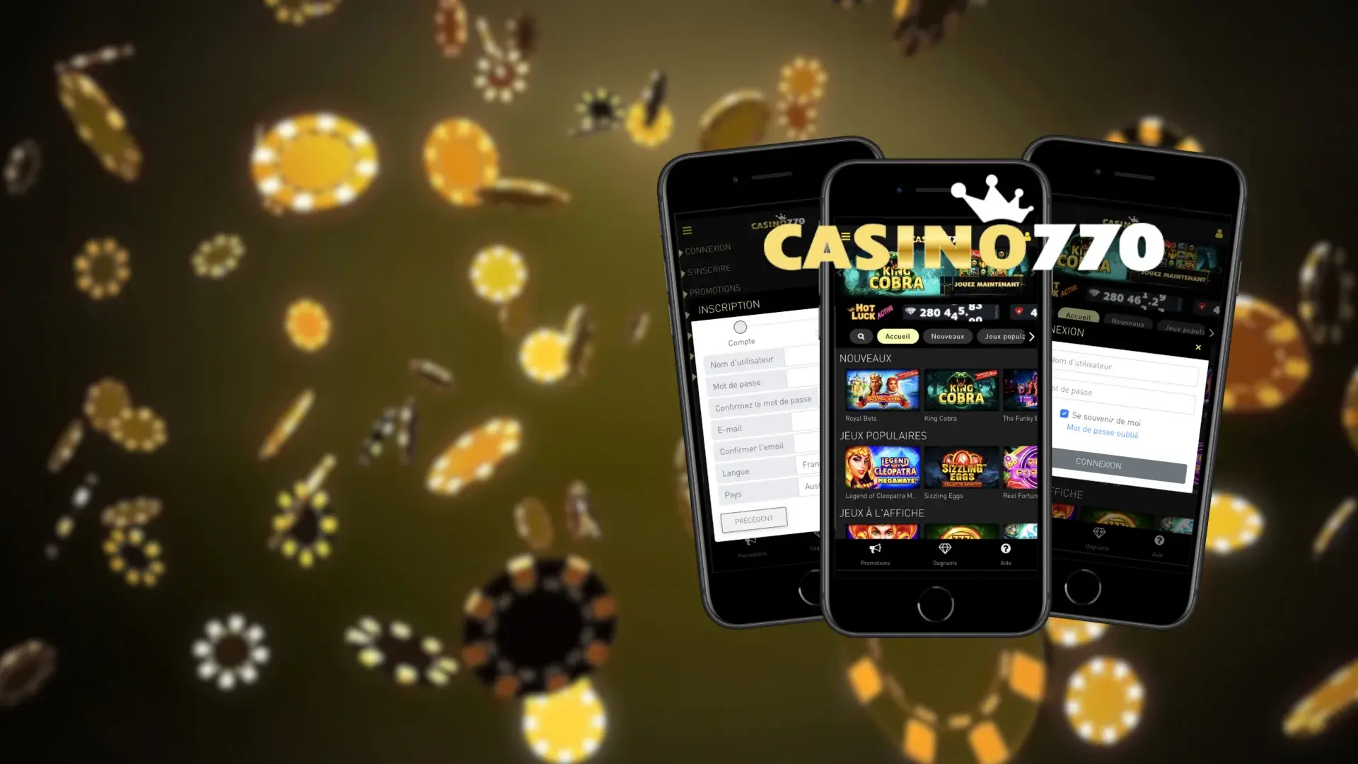Application mobile du 770 Casino